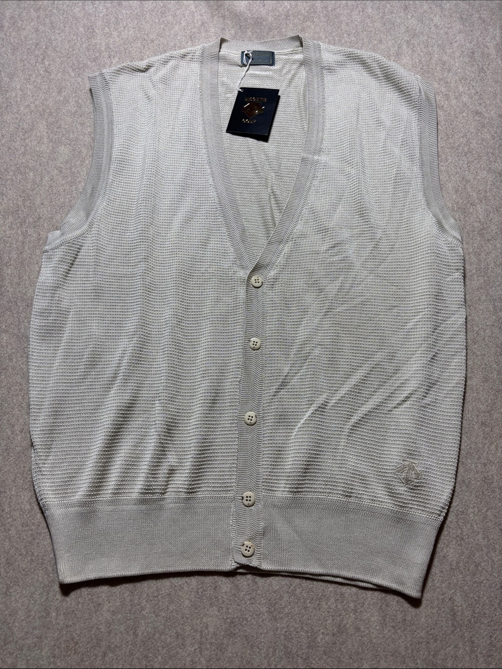 Golf Collection  Mens Cable Knit Sweater Vest 100% Silk Descente XL NEW (9)